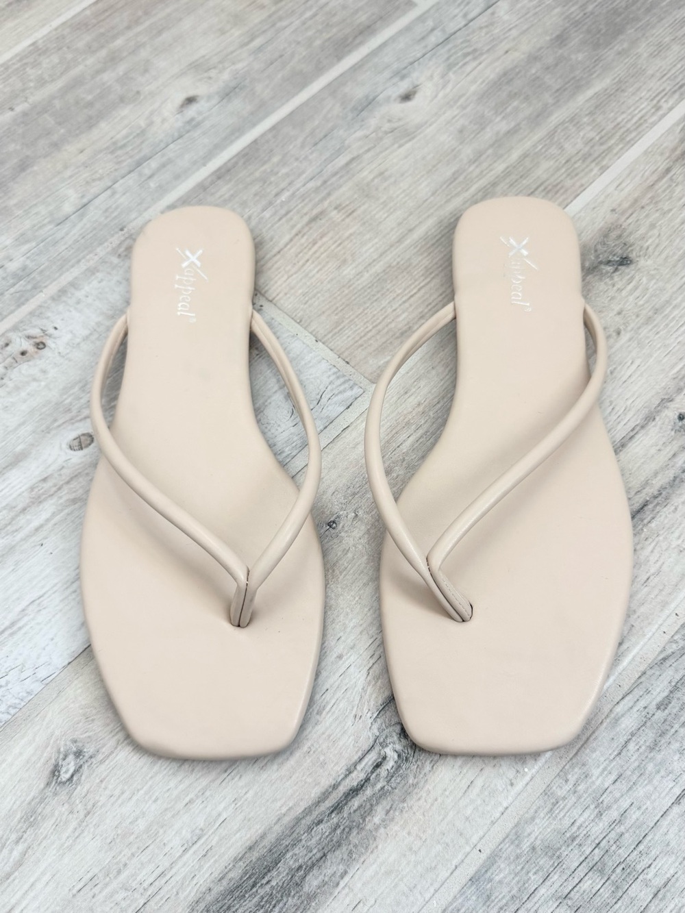 Xappeal Cream Flip Flops